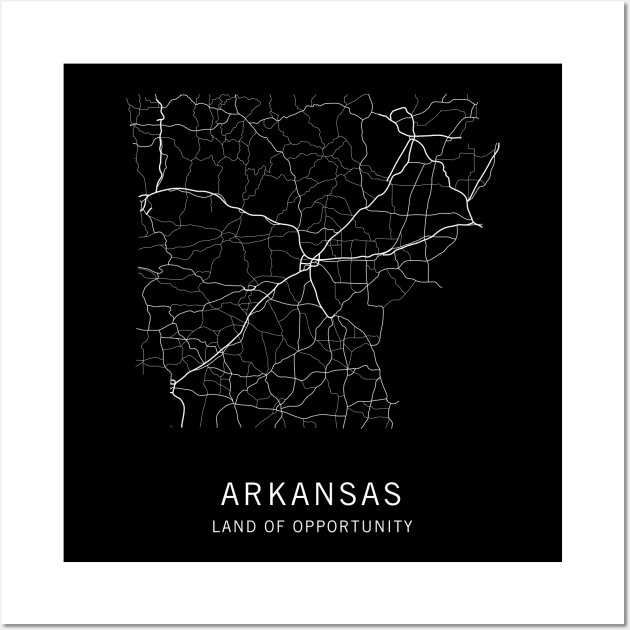 Arkansas State Road Map Wall Art by ClarkStreetPress